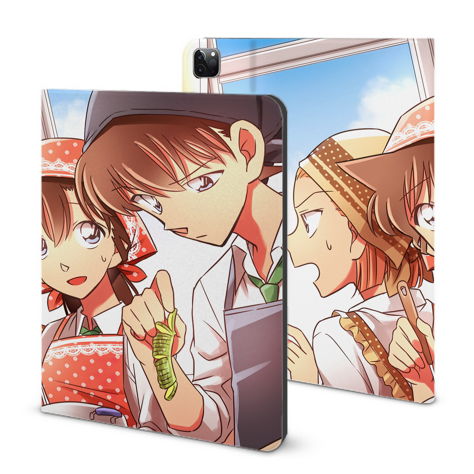 （画像用） 名探偵コナン Detective Conan IPad ケース ブック型 PUレザー TPU 耐衝撃 軽量 薄型 ペン収納なし 全面保護 IPad 各モデル対応